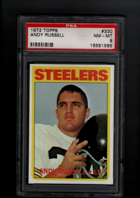 1972 Topps #330 Andy Russell PSA 8 NM-MT   PITTSBURGH STEELERS